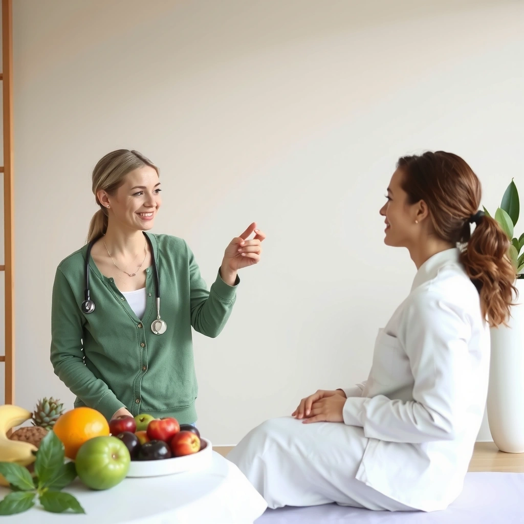 Nutritionniste professionnelle consultant un patient